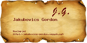Jakubovics Gordon névjegykártya